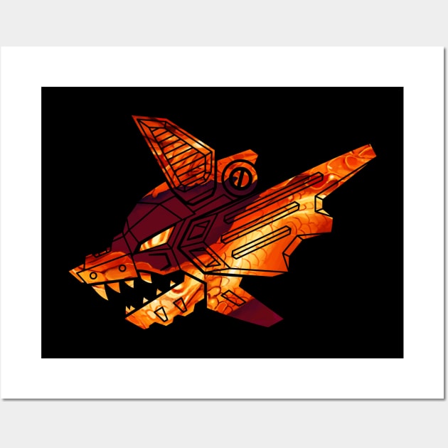 Mecha Robot Wolf | Dragon's Breath Wall Art by MaiasaLiger